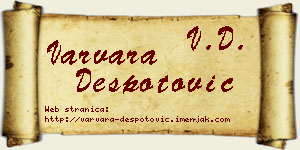 Varvara Despotović vizit kartica